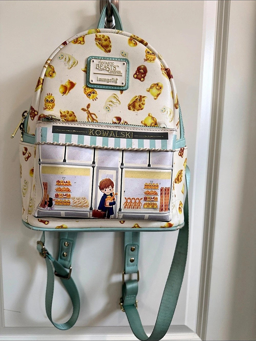 Loungefly Fantastic Beasts Kowalski Bakery Mini Backpack White & Green